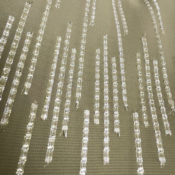 NWT Express Maxi Dress Women's Size XL Olive Green Metallic Cutout Ruched Front - Picture 7 of 16